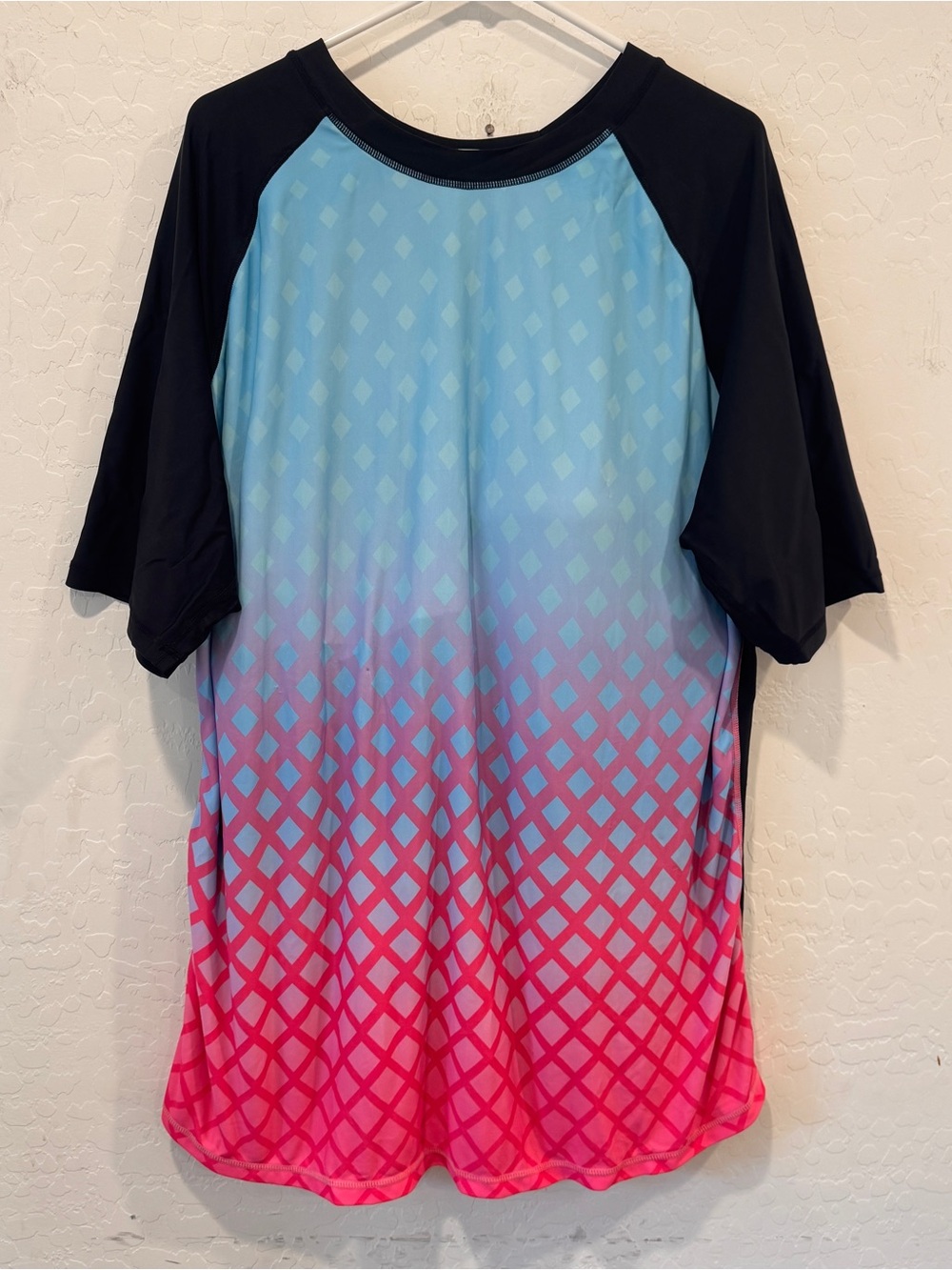 Halcurt Gradient Rash Guard Swim Shirt Womens 3X Pink Blue Vacation Beach